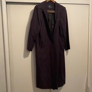 London Fog 100% charcoal gray/soft black polyester trench coat size 10P